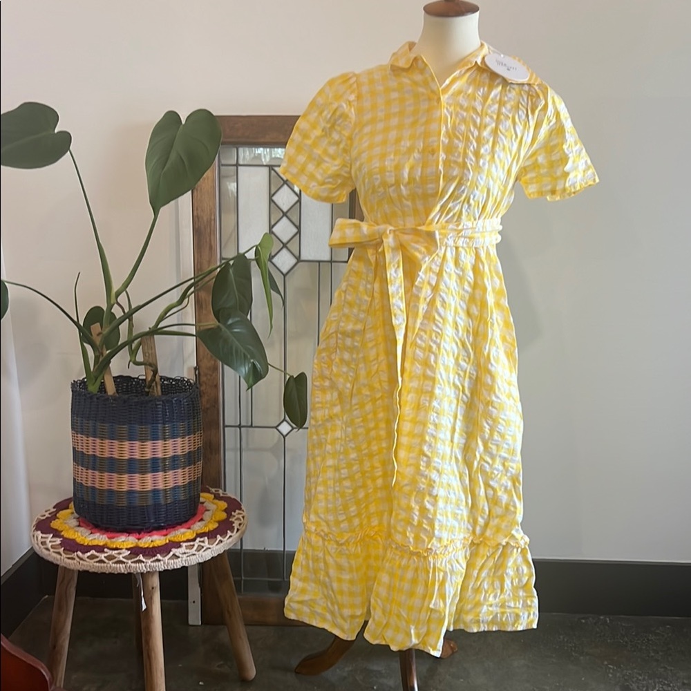 Target x Lisa Marie Fernandez Yellow Gingham Dress XS